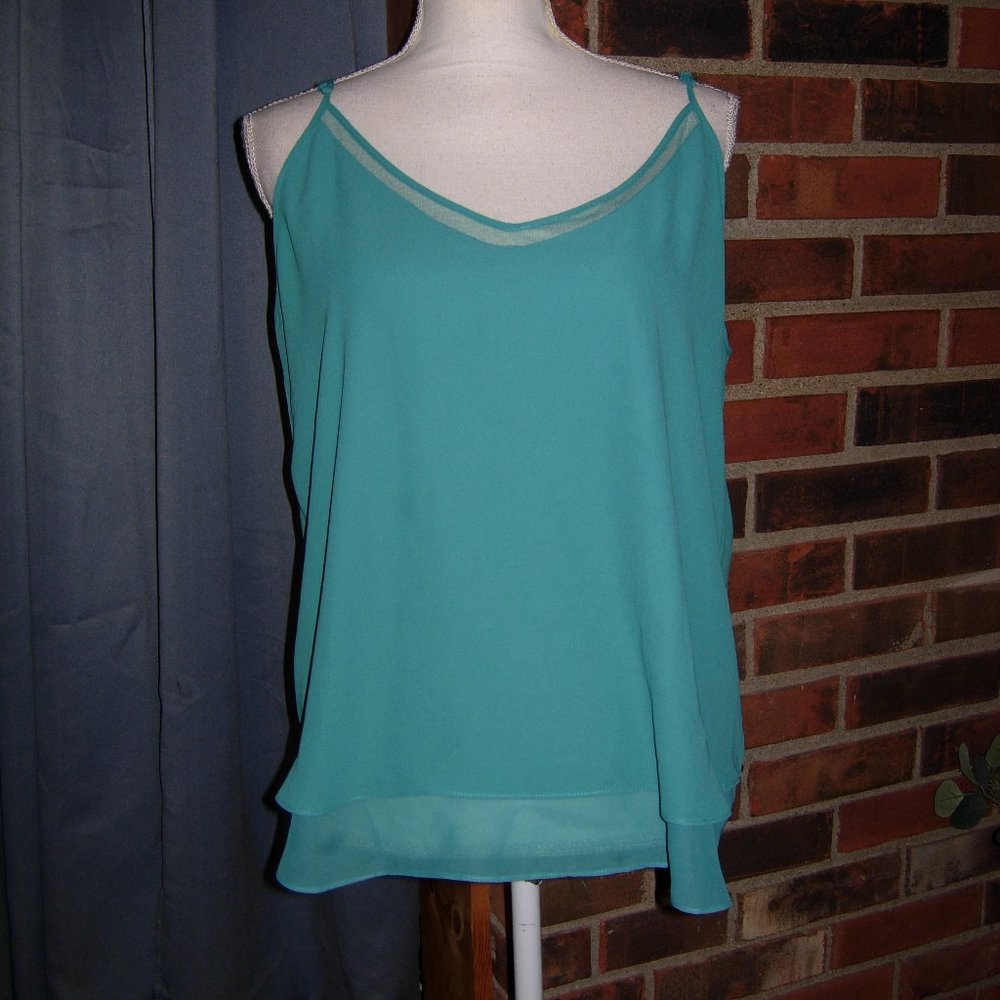 Violet + Claire Mesh Trimmed Tank Top L